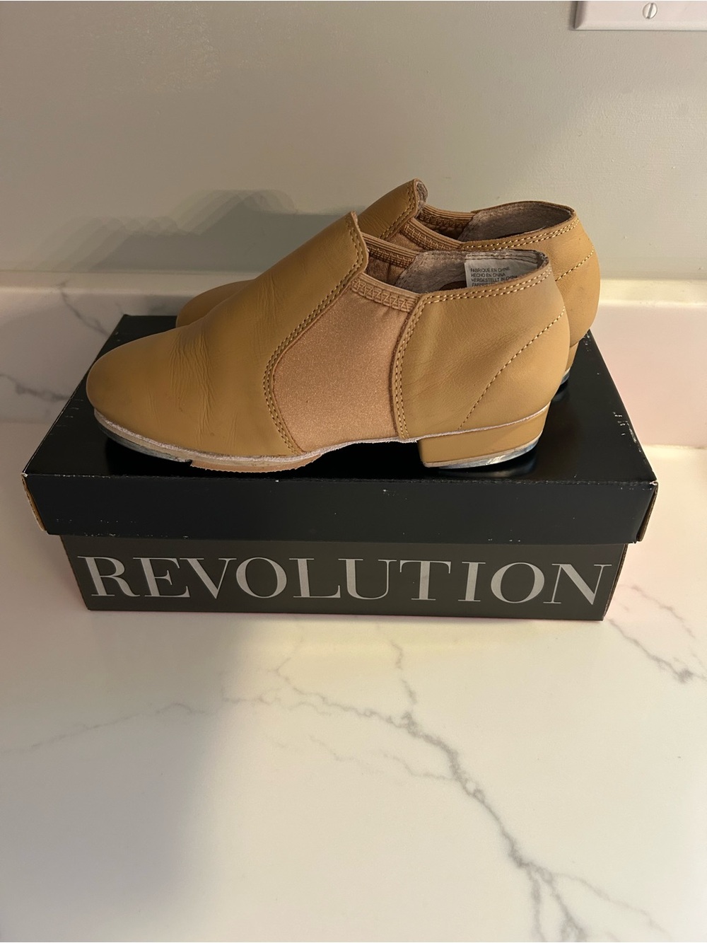 Revolution Kids Tan Slip-On Jazz Dance Shoes